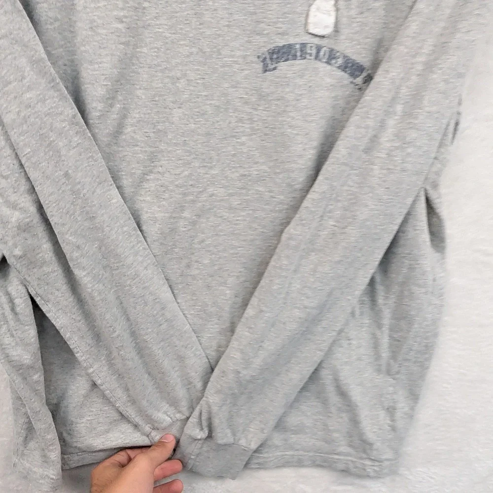 VTG Polo Ralph Lauren T-Shirt Men's M Gray Long Sleeve Prep Track Sporty Y2K